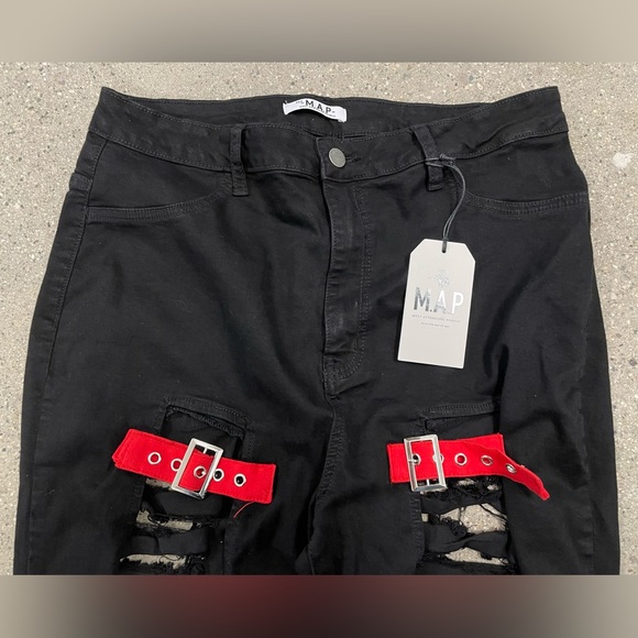 NWT The M.A.P. Most Attractive People Rainbow Buckle Jeans size 17 1X Lady Gaga - Picture 3 of 12